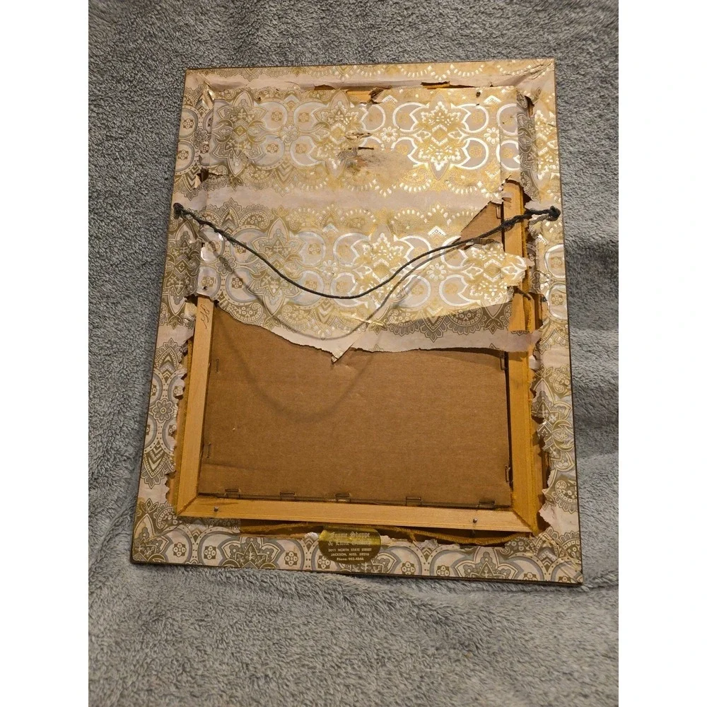 Vintage Needlepoint Wedding Sampler Primitive In Frame 11.5x15 Bless This House